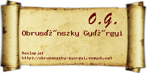 Obrusánszky Györgyi névjegykártya